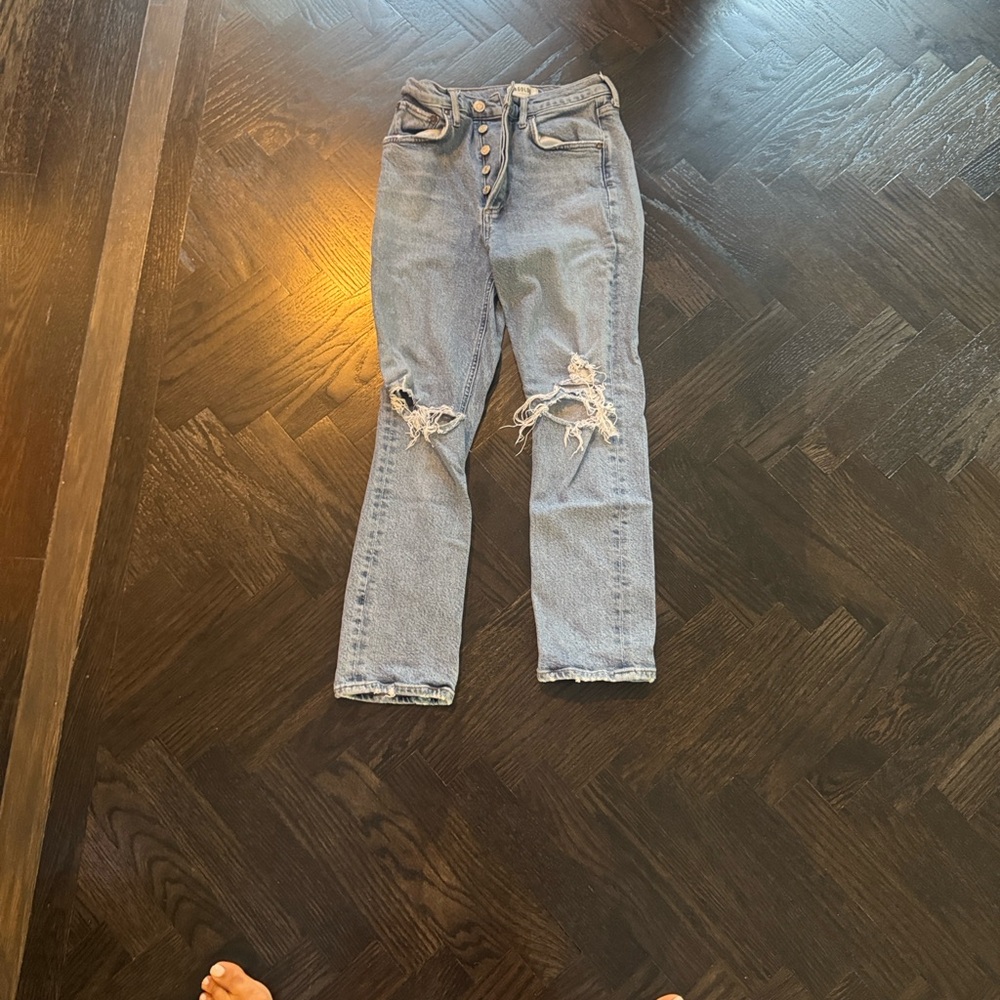 AGOLDIE Riley Distressed Blue Jeans